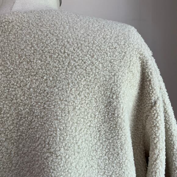 J. Jill Beige Cozy Fluffy Yarn Jacket with Fleece Lining Size Large - Picture 5 of 9
